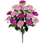 Искусственные цветы букет розы чайной микс двойной, 63см  6059 изображение 1