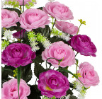 Искусственные цветы букет розы чайной микс двойной, 63см  6059 изображение 2