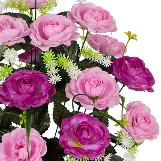 Искусственные цветы букет розы чайной микс двойной, 63см  6059 изображение 4