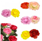 Искусственные цветы букет розы чайной микс двойной, 63см  6059 изображение 3