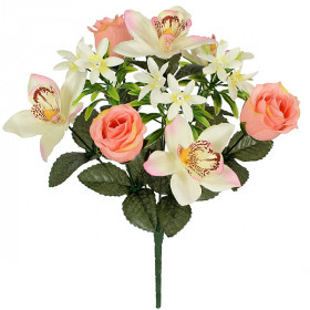 Искусственные цветы букет композиция орхидея,бутон розы, лилия, 35см 396/Р изображение 4215