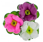 Штучні квіти букет триколірний лотос, 44см 497 зображення 8