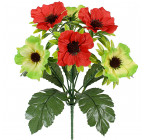 Штучні квіти букет маки атласні двоколірні, 29см 378/Р зображення 1
