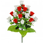 Искусственные цветы букет двухцветных роз, 62см  0120 изображение 1