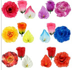 Искусственные цветы букет роз с каллами и бутонами, 63см  0182 изображение 2