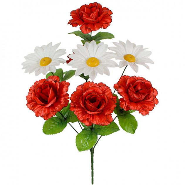 Штучні квіти букет троянд з ромашкою, 49см 965 зображення 644