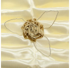 Комплект Гвоздика Шампань, квітка зол, ланцюг срібло РИ0839 зображення 4