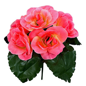 Искусственные цветы букет роз в розетке, 19см  863 изображение 1887