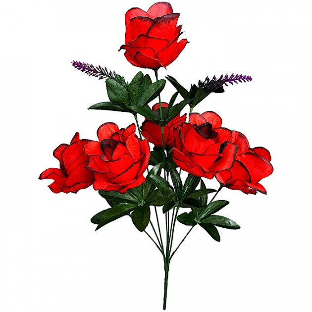 Искусственные цветы букет розочек Красотка, 48см   0127 изображение 4546