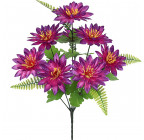 Искусственные цветы букет атласных лотосов фиолетовых 8-ка, 46см 076/Р изображение 1