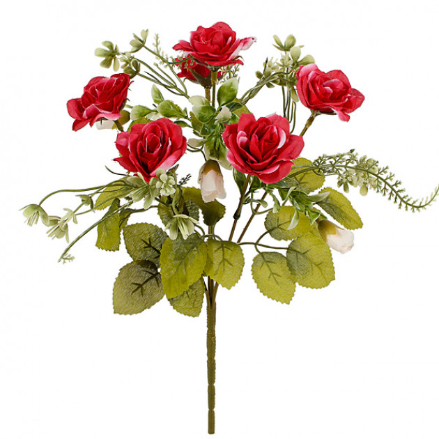 Штучні квіти букет троянди декоративні з бутончиками, 31см 4056 зображення 2360