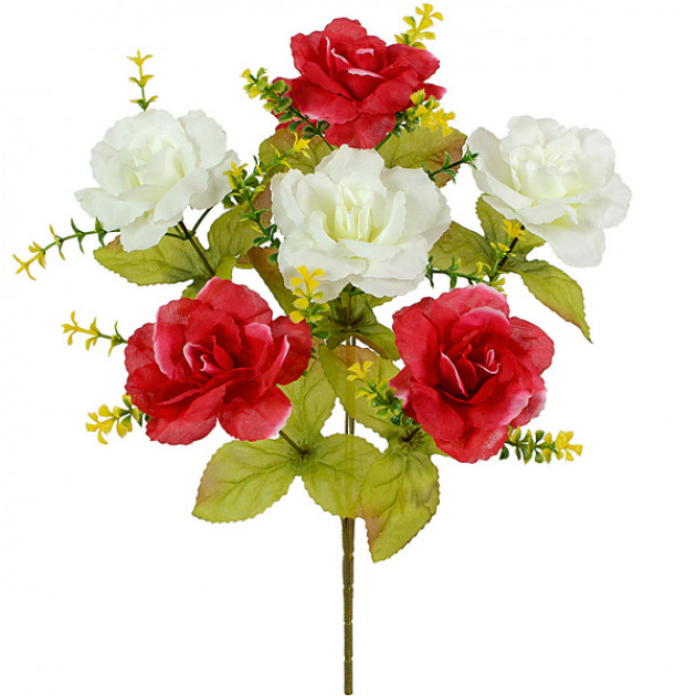 Искусственные цветы букет розы Пастель, 39см  4063 изображение 2363