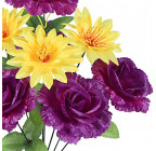 Штучні квіти букет штучної троянди з лотосом 9-ка, 51см 991 зображення 2